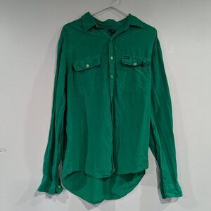 Polo Ralph Lauren Long Sleeve Shirt with Pockets Kelly Green Size Large
